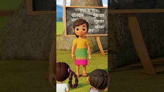 Hafte Ke Din Days of the Week in Hindi हफ्ते के दिन shorts hindicartoon educationalvideo viral [upl. by Atenik]