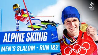 Alpine Skiing  Mens Slalom  Run 1amp2  Full Replay  Beijing2022 [upl. by Novelia]