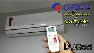 Configurando controle universal DuGold ar split Gree 9000 e 12000 BTUs [upl. by Nicolella]