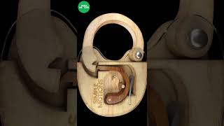 Antique wooden padlock work mechanism [upl. by Ilarin745]