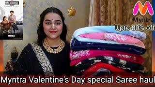 Myntra Upto 80off Wedding reception special Saree haul  Designer saree haul  Pooja choyal [upl. by Adaran]