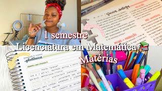 Matérias do 1 ° semestre do curso de licenciatura em matemática 📔💓 [upl. by Dlareme193]