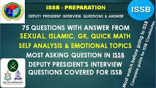 issb deputy president interview questions and answer  most repeatedly asked questions in ISSB [upl. by Casabonne]