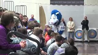 Blue the Colts mascot stops by Sullivan Middle School [upl. by Eisned367]