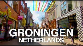 4K Groningen Netherlands I Martini Tower to Groninger Museum Walking Tour [upl. by Dewitt655]