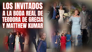 🔴TODAS LAS IMAGENES de los INVITADOS a la BODA REAL de TEODORA DE GRECIA y MATTHEW KUMAR [upl. by Nosredneh730]