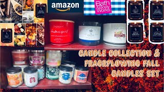 My Candle Collection with Unboxing Amazon FRAGRFLOWING Fall Candle Set bathandbodywork [upl. by Dressel607]