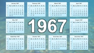 Calendar 1967 [upl. by Ynattyrb690]