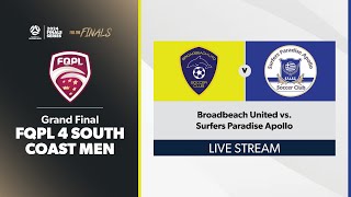 FQPL 4 South Coast Men Grand Final  Broadbeach United vs Surfers Paradise Apollo [upl. by Nilac]