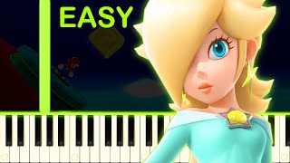 ROSALINA SONG  SUPER MARIO GALAXY  EASY Piano Tutorial [upl. by Arrekahs]