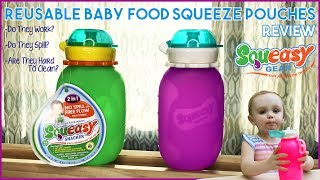 Reusable Squeeze Pouch for Baby Food  Do They Really Work Our Review  Squeasy Gear [upl. by Ativet]