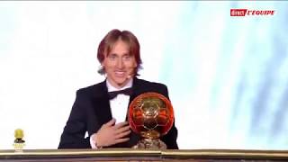 Luka Modric Speech After Winning Ballon dor 2018 [upl. by Ahsal]