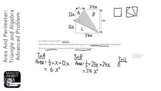 Area And Perimeter Triangle and Algebra Advanced Problem Grade 5  OnMaths GCSE Maths Revision [upl. by Jareb]