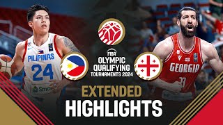 Philippines 🇵🇭 vs Georgia 🇬🇪  Extended Highlights  FIBA OQT 2024 Latvia [upl. by Launce404]