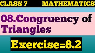 Exercise82 08Congruency of Triangles 7th class [upl. by Jemina]