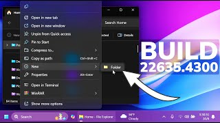 New Windows 11 Build 226354300  New Context Menu New File Explorer UI and Fixes Beta [upl. by Tertias]