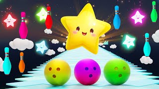 Twinkle Twinkle Little Star with Bowling Ball Adventure for Kids  Rhymes and Songs  Kutty Kids TV [upl. by Redmond976]