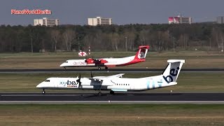 Flybe Dash 8 Q400 short takeoff from Berlin TXL GFLBB [upl. by Sherer]