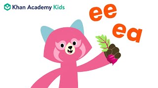 Words with ee and ea  Vowel Teams  Learn to Read with Khan Academy Kids [upl. by Adnawaj316]