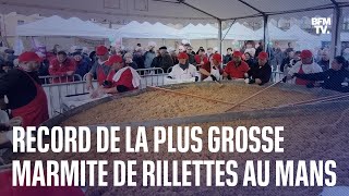 Le record du monde de la plus grosse marmite de rillettes a été battu au Mans [upl. by Eiralam]