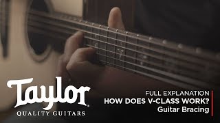 How does VClass Guitar Bracing Work  Taylor Guitars [upl. by Zetrok920]