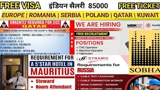 Qatar CCC amp HBK Company Job Dubai Sobha Company Job Mauritius Russia Driver Opretor Job Vacancy 2024 [upl. by Ilak]