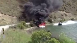 Watch speedboat put out fire [upl. by Noimad]