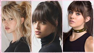 Ponytail and Bangs Hairstyles for Different Hair Types  Chic and Stylish Hair Ideas [upl. by Huberto]