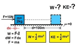 Physics 8 Work Energy and Power 5 of 37 Pushing an Object Frictionless [upl. by Lin]