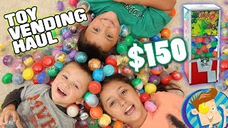 Emptying a Vending Machine w 150 to Spend Toy Haul  Donations FUNnel Vision Vlog [upl. by Ardnassak36]