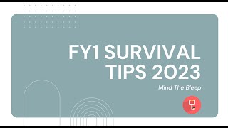 FY1 Survival Tips 2023 Introductory lecture [upl. by Petersen]