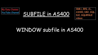 WINDOW subfile  Window subfile in AS400 [upl. by Eeral116]