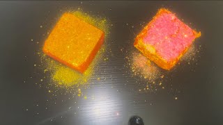 ASMR  Decopac Mini Series  Neon Pink and Orange Dyed Gym Chalk 🧡🩷 [upl. by Yeldahc]