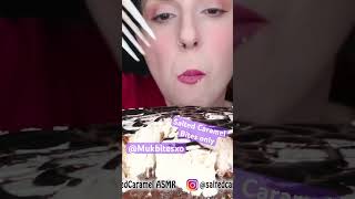 Salted Caramel ASMR chocolate vanilla tart cheesecake Mukbang bites only shorts viralvideo fyp [upl. by Feledy398]