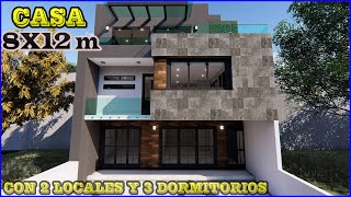 🔴CASA CON LOCALES COMERCIALES Y DOBLE ENTRADA 3 DORMITORIOS Y DISEÑO MODERNO ✅ [upl. by Nnaycart175]