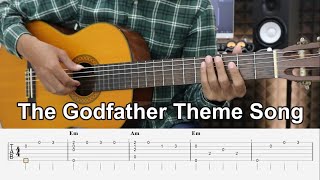 The Godfather Theme Song  Fingerstyle Guitar Tutorial  TAB amp Lyrics [upl. by Yates]