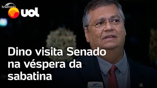 Flávio Dino se mostra otimista para aprovação em sabatina no Senado veja coletiva completa [upl. by Delora]