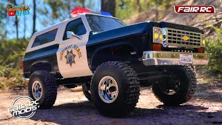 FCX24 Chevrolet K5 Blazer Highway Patrol Mod  FMS Fair RC  Unboxing amp First Drive  Cars Trucks 4 [upl. by Hew327]