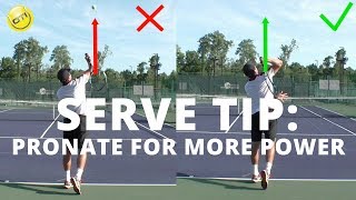 Tennis Serve Tip How To Pronate For More Power [upl. by Elsilrac]