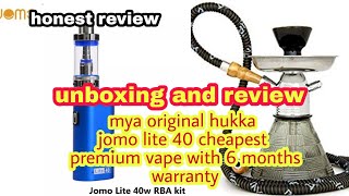 jomo lite 40 vape amp mya hukkah unboxing review amp smoke test [upl. by Pengelly]