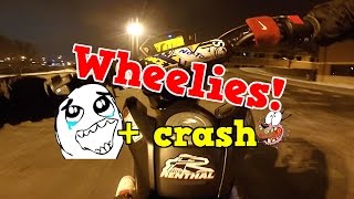 Wheelie Practice  Crashing My Grom Again [upl. by Novak627]