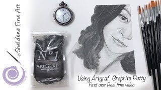 REALTIME Portrait painting using Artgraf graphite putty [upl. by Ademla]