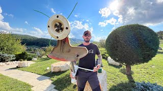 Stihl Fs 561C with durocut 404 trimmer head with 4 mm trimmer line in dry grass [upl. by Lelith253]