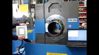 HM 480 Production Crimper  doing 10quot crimping [upl. by Treiber]