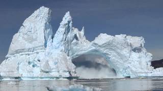 iceberg crashing in Diskobay Greenland [upl. by Ejroj]