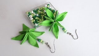 DIY  Boucles doreilles fleurs en origami [upl. by Aonehc91]