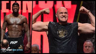 Wilder v Fury 2 official weighin results and final face off [upl. by Amelita]