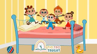 FIVE LITTLE MONKEYS JUMPING ON THE BED  TTT Song Nursery Rhymes Kids Song English Song for Kids [upl. by Enihsnus]