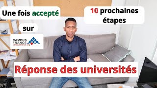 Que faire en cas dacceptation sur campus France  réponse des universités sur Campus France [upl. by Anoyk]