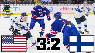 USA VS FINSKO SEMIFINÁLE MISTROVSTVÍ SVĚTA V HOKEJI U20 2024 SESTŘIH [upl. by Gitel]